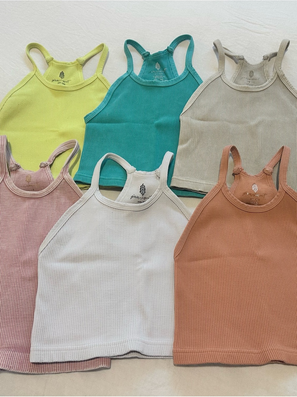 Free People Ribbed Tank Top Collection - Multi Colors